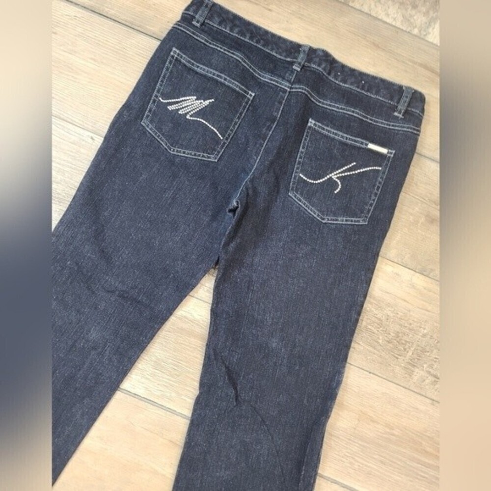 Michael Kors Dark Wash Bootcut Jeans Size 8 Stretch Denim Pants - Picture 9 of 13